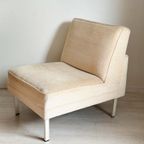 Vintage Loungefauteuil Roomwitte Velvet Jaren 60/70 thumbnail 3