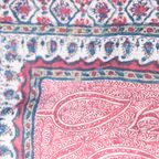 Antieke 19e Eeuwse Perzische Kalamkari/kalmikara Paisley Sjaal thumbnail 13