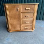 Vintage Rotan Boho Stijl Dressoir Kastje Commode thumbnail 3