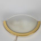Herda Holland - Wandlamp - Hollywood Regency - Messing - Gesatineerd Glas - 80'S thumbnail 2