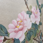 Vintage Chinees Schilderij Op Zijde Vogel thumbnail 3