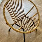 Rohé Noordwolde Rotan Bamboe Fauteuil 1960 thumbnail 2