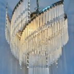 Vintage Design Kroonluchter 80’S Jaren 20 Stijl Hanglamp Kristal Staafjes thumbnail 6