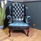 Blauwe Chesterfield Barrelback Fauteuil thumbnail 11