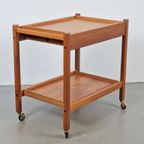 Vintage Erik Gustafsson Bar Cart Pine Wood Zweden 60 Barcart thumbnail 8