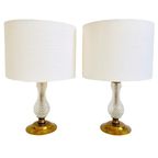 Set Franse Tafellampen Geslepen Glas Messing 1950’s thumbnail 4