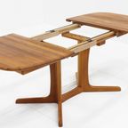 Vintage Deense Ovalen Uitschuifbare Eettafel  Dyrlund Massief Teak thumbnail 2