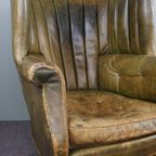 Onvoorstelbaar Mooi Gepatineerde Antieke Wingback Bibliotheekstoel, Oorfauteuil thumbnail 11