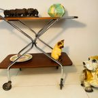 Elegante Vintage Serveerwagen. Top Trolley. Mid Century Serveerwagen. Serving Cart. thumbnail 3