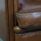 Unieke Vintage Cognac Kleurige Lederen Clubfauteuil Met Een Goed Zitcomfort thumbnail 12