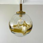 Midcentury Hanglamp, Glazen Bol - Helder/Amber Murano thumbnail 2