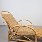 Vintage Boho Rotan Ligstoel Lounge Chair '60 Verstelbaar thumbnail 11