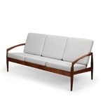 Grijze Geherstoffeerde Teak Paper Knife Sofa By Kai Kristiansen Voor Magnus Olesen, 1960S thumbnail 12