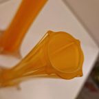 Set Van 3 Glazen Oranje Vazen 70's Murano Stijl Vaas thumbnail 8