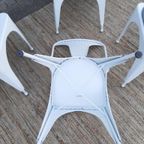 4 Tolix Style Eetkamerstoelen Vintage Design Witte Stoelen thumbnail 13