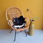 Vintage Jaren Vijftig Rotan Fauteuil, Rieten Stoel, Boho thumbnail 20