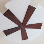 Acrylic Triangles And Teak Wooden Ceiling Lamp, 1960S thumbnail 5
