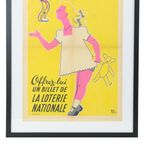 Vintage Ingelijste Poster Loterie Nationale France Fifties Reclame M. Pineau thumbnail 6