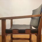 Brutalist Armstoelen In Eik En Tuigleer 1960 thumbnail 7