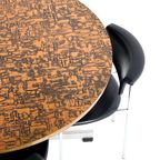 Ronde Eettafel Met Koperen Blad 'driebergen' Vintage thumbnail 17