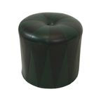 Ronde Vintage Groene Zwarte Poef Tweekleurig Skai Sixties thumbnail 4