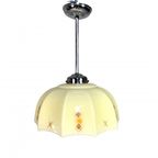 Art Deco Hanglamp Met Glazen Tienhoekige Kap, Jaren 30 thumbnail 2