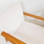 2 Vintage Fauteuils Crème Japandi Stijl Ribstof Off White thumbnail 5