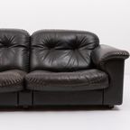 De Sede Ds 101 Black Leather Lounge Sofa, 1970’s thumbnail 8