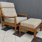 High Back Relax Chair With Hocker 1960S By Tarm Stole Denmark thumbnail 3