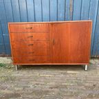 Teak Mid Century Mid-Board Kast , Jaren 60 thumbnail 5