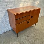 Vintage Teak (Fineer) Dressoirtje Mcm - 2X Lade, 2X Kast thumbnail 3