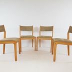 4X Vintage Danish Dining Chairs Stoelen Findahl Beige Eiken thumbnail 2