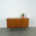Teak Fineer Dressoir Met Ronde Knop En Lades Nr. 2 thumbnail 3