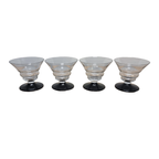 Set Van 4 Art Deco Borrelglazen Met Zwarte Voet thumbnail 3