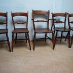 Antieke Engelse Windsor Oxford Eetkamerstoelen, Set Van 5 thumbnail 2