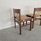 Set Van 6 Brutalist Eetkamerstoelen Wenge Vintage Design thumbnail 7