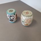 Set Of 2 Porcelain Chinoiserie Garden Stools thumbnail 7