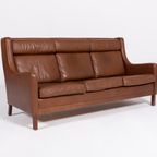 1970’s Danish Modern Cognac Leather Sofa thumbnail 2