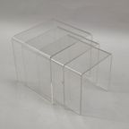 Vintage Set Bijzettafeltjes Plexiglas Nesting Tables Aqryl thumbnail 2