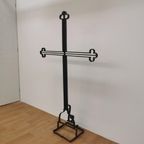 Zeer Groot Antiek Smeedijzeren Kruis Crucifix Metalen Kruis thumbnail 20