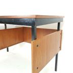 Vintage Teak Houten Bureau | Bureautje 2 Lades thumbnail 4