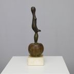 Sculpture Female Figure On Apple By Godfried Pieters thumbnail 12