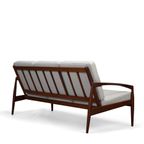 Grijze Geherstoffeerde Teak Paper Knife Sofa By Kai Kristiansen Voor Magnus Olesen, 1960S thumbnail 8