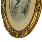 Koppel Antieke Portretten Ovale Lijsten Bladgoud Ca 1900 thumbnail 6
