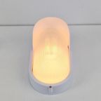 Vintage Simes Buitenlamp Wandlamp Metaal Glas ’80 Italy Wit thumbnail 3