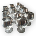 Set Van 11 Vintage Jaren 60 Zilver Ombre Cognac Glazen thumbnail 9
