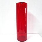 Red Pukeberg Sweden Cylinder Vase Xl, 1970S thumbnail 2