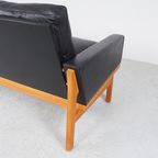 Poul Volther Zwart Leren Bank, 1960S thumbnail 12