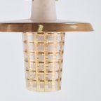 Vintage Glazen Hanglamp Koper Glas Mid Century ‘60 Denmark thumbnail 6