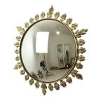 Vintage Metalen Zonnespiegel Convex Goud Deknudt Jaren 70 thumbnail 9